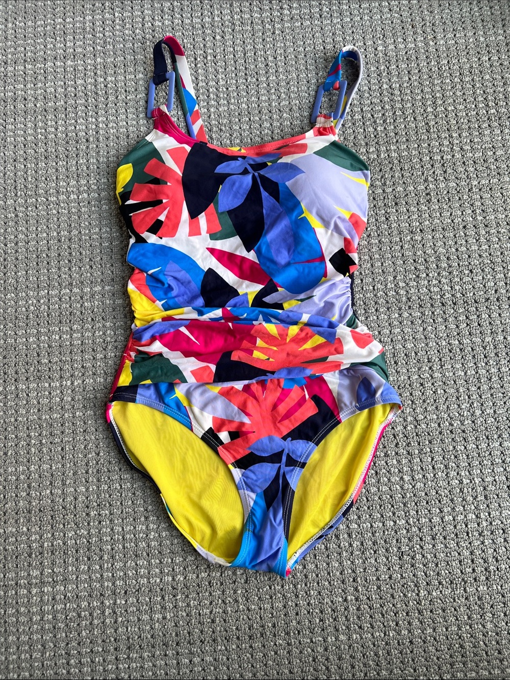 Anne Cole Multicolor Floral One-Piece Swimsuit with Yellow Lining